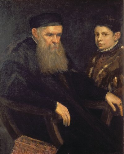 Oude man en zijn dienaar, 1565 door Jacopo Robusti Tintoretto